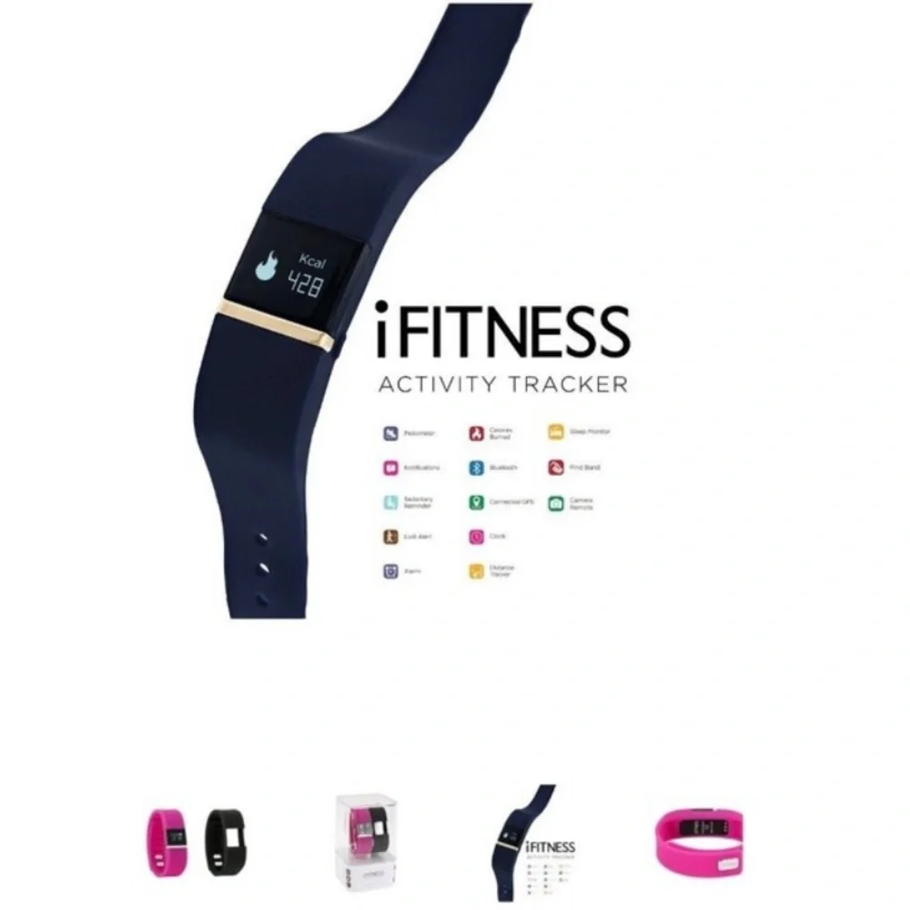 iFITNESS Ladies Exercise Watch Set Pedometer Activity Tracker Hot Pink / Black